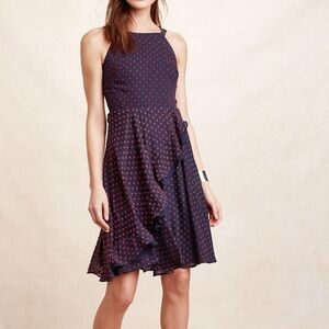 Eva Franco Maryanne Navy and Red Polka Dot Dress